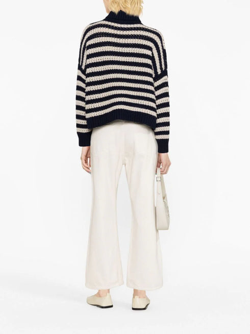 stripe-print turtleneck jumper